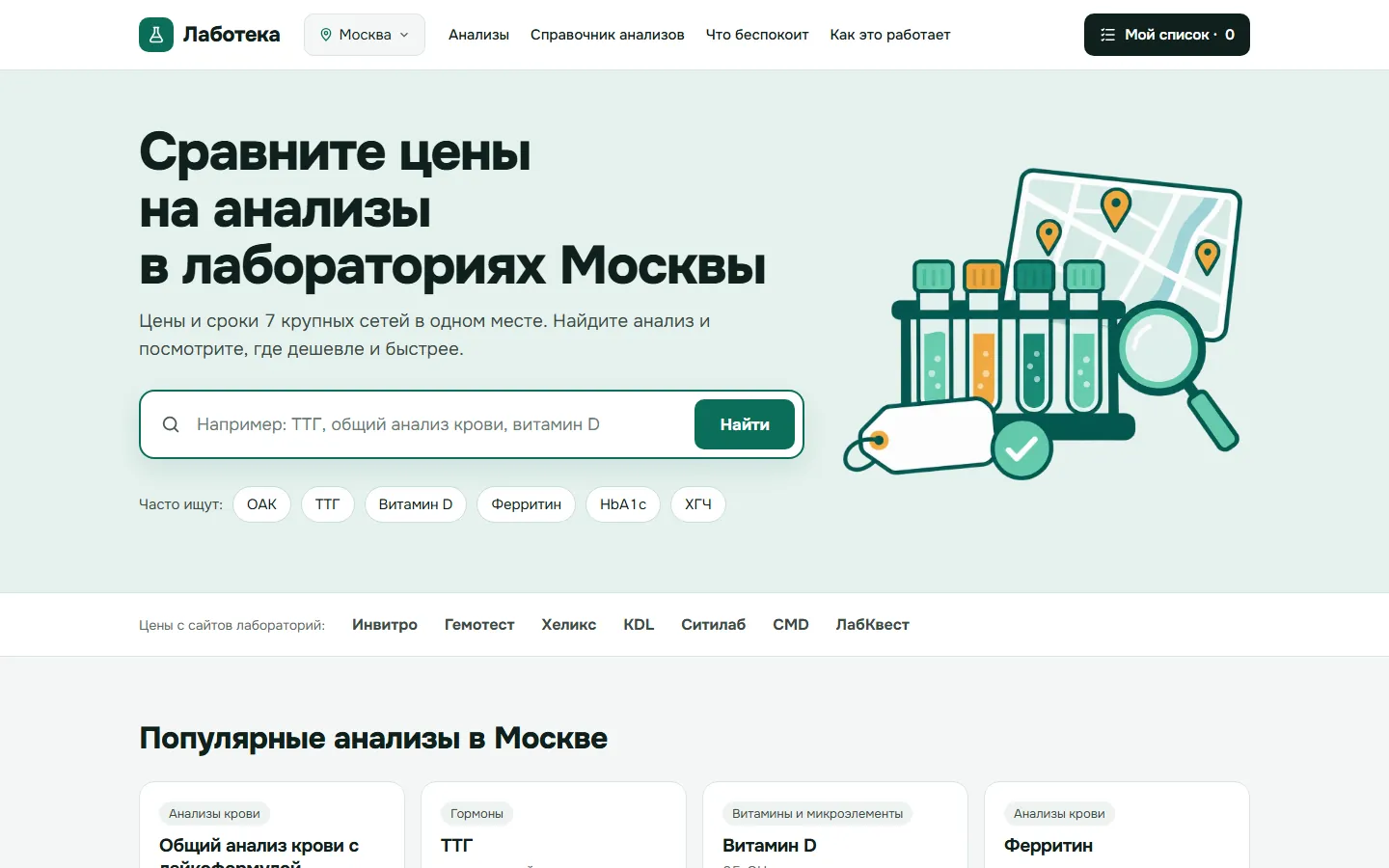 Лаботека — цены на анализы в одном месте